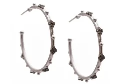 Crivelli, Granulation and Diamond Hoop Earrings