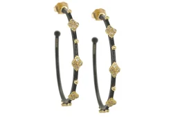 Crivelli, Granulation and Diamond Hoop Earrings