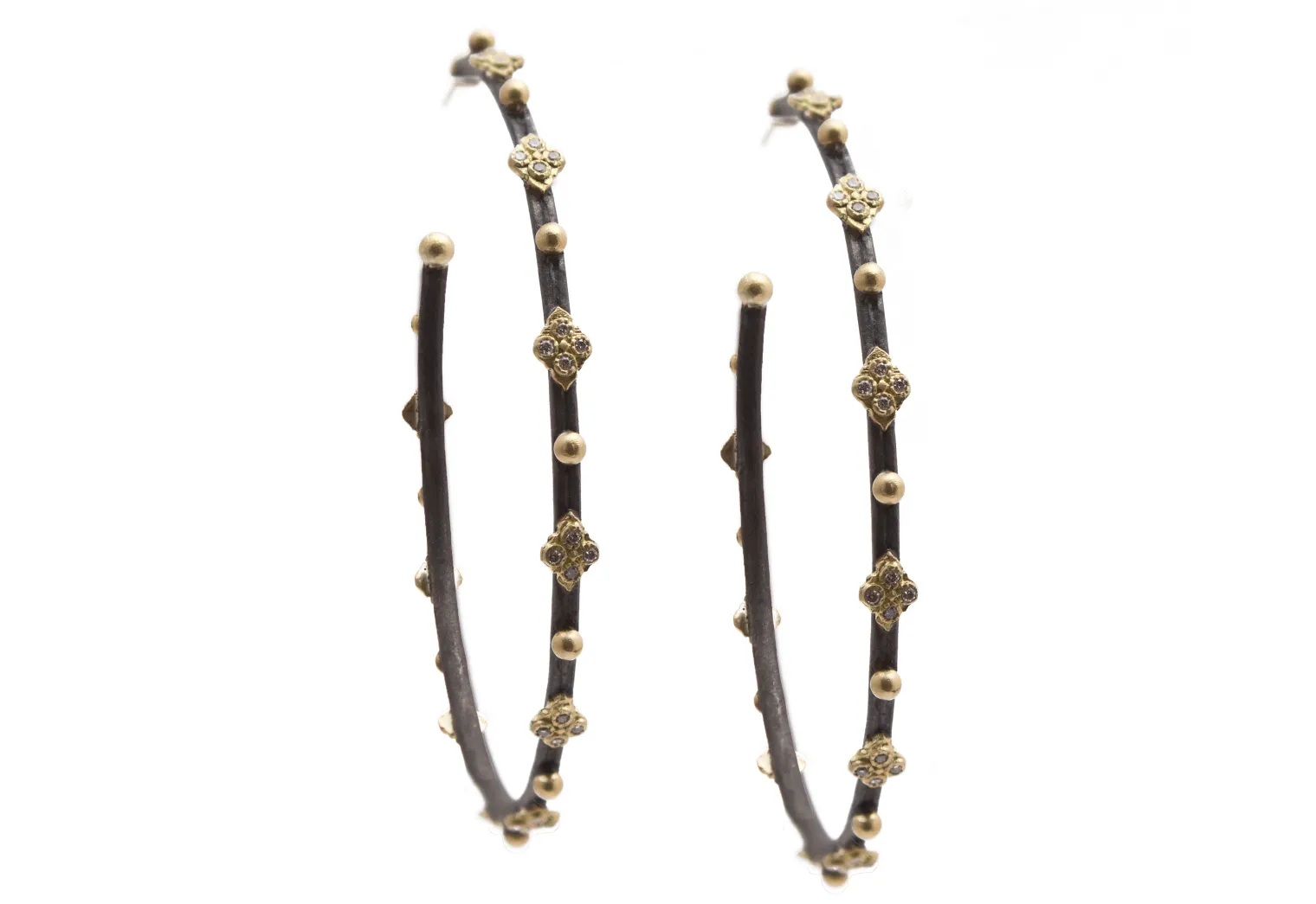 Crivelli, Granulation and Diamond Hoop Earrings