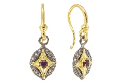 CRIVELLI PURPLE GARNET DROP EARRINGS
