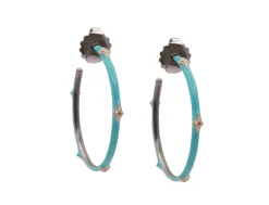 Crivelli Turquoise Enamel Hoop Earrings