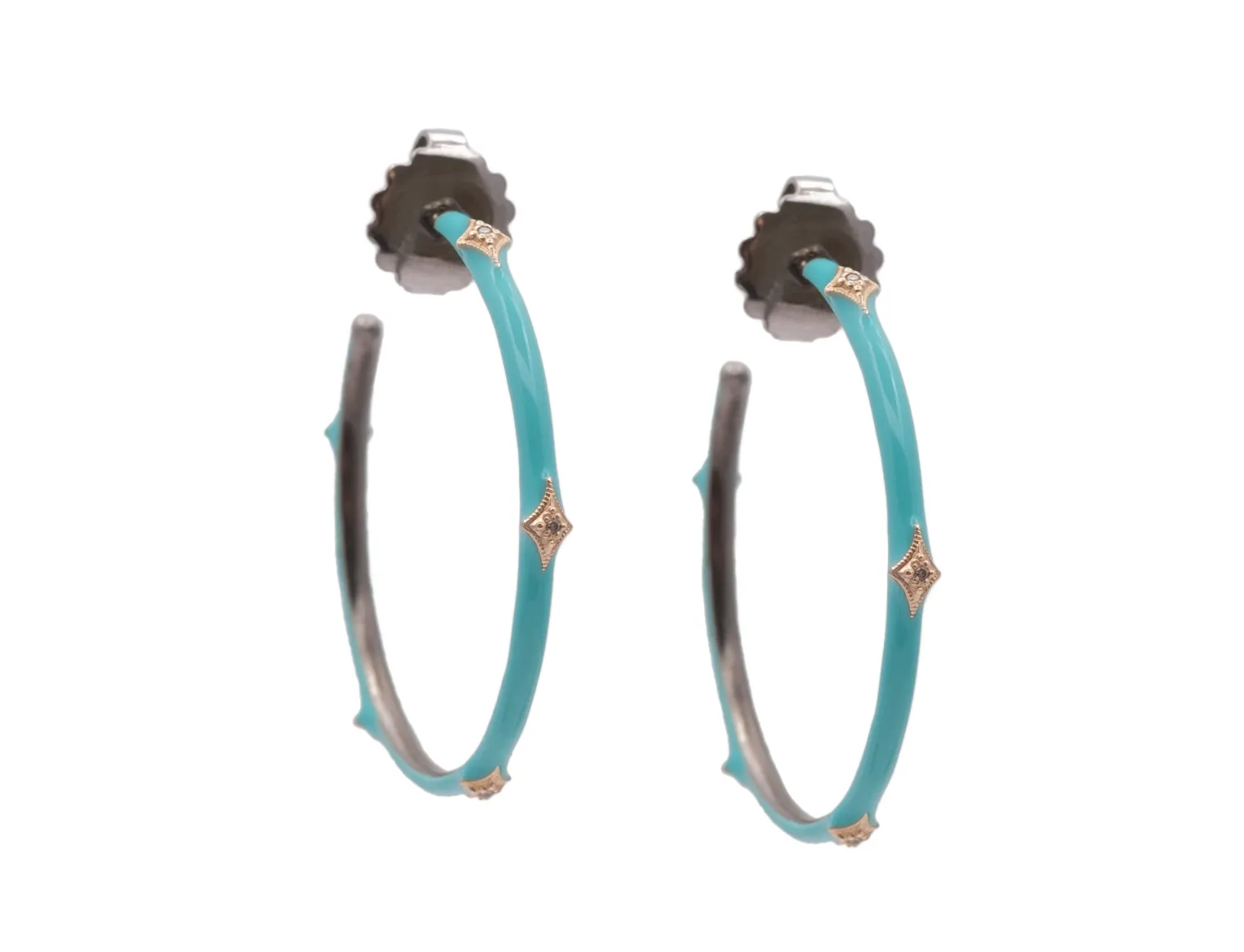 Crivelli Turquoise Enamel Hoop Earrings