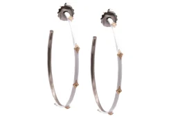 Crivelli White Enamel Hoop Earrings