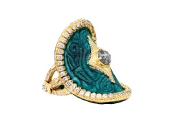CRIVELLI WITH GREY DIAMOND AND PATINA STATEMENT RING