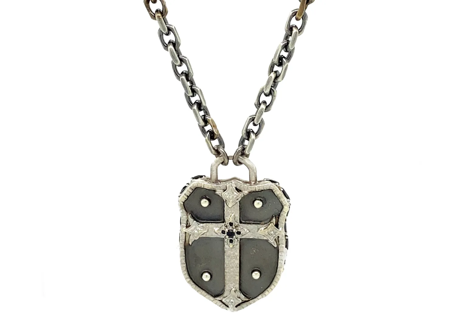 CROSS SHIELD PENDANT NECKLACE