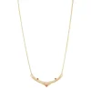 Curved Bar with Rubies Pendant Necklace