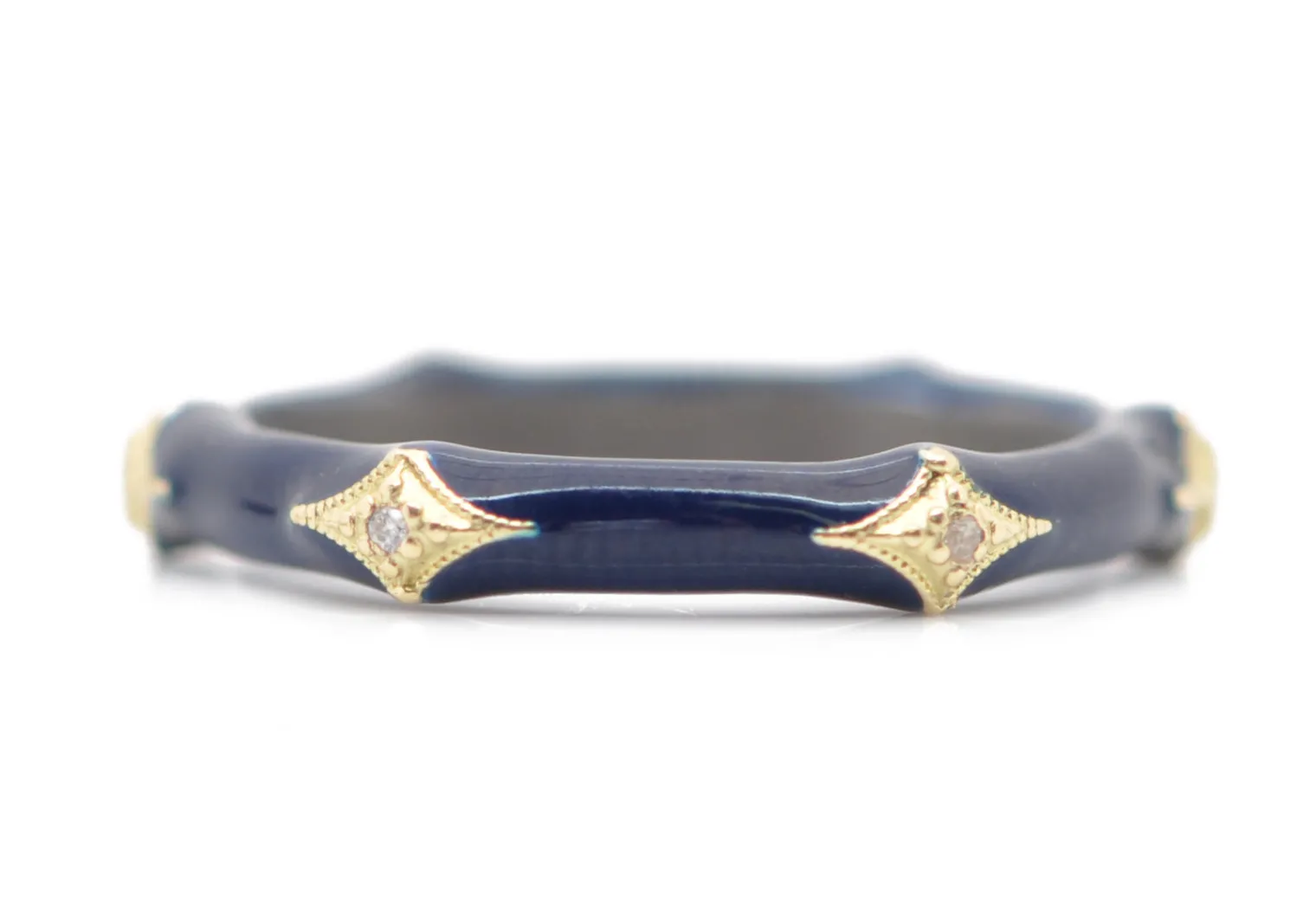 Dark Blue Enamel Crivelli Stack Band