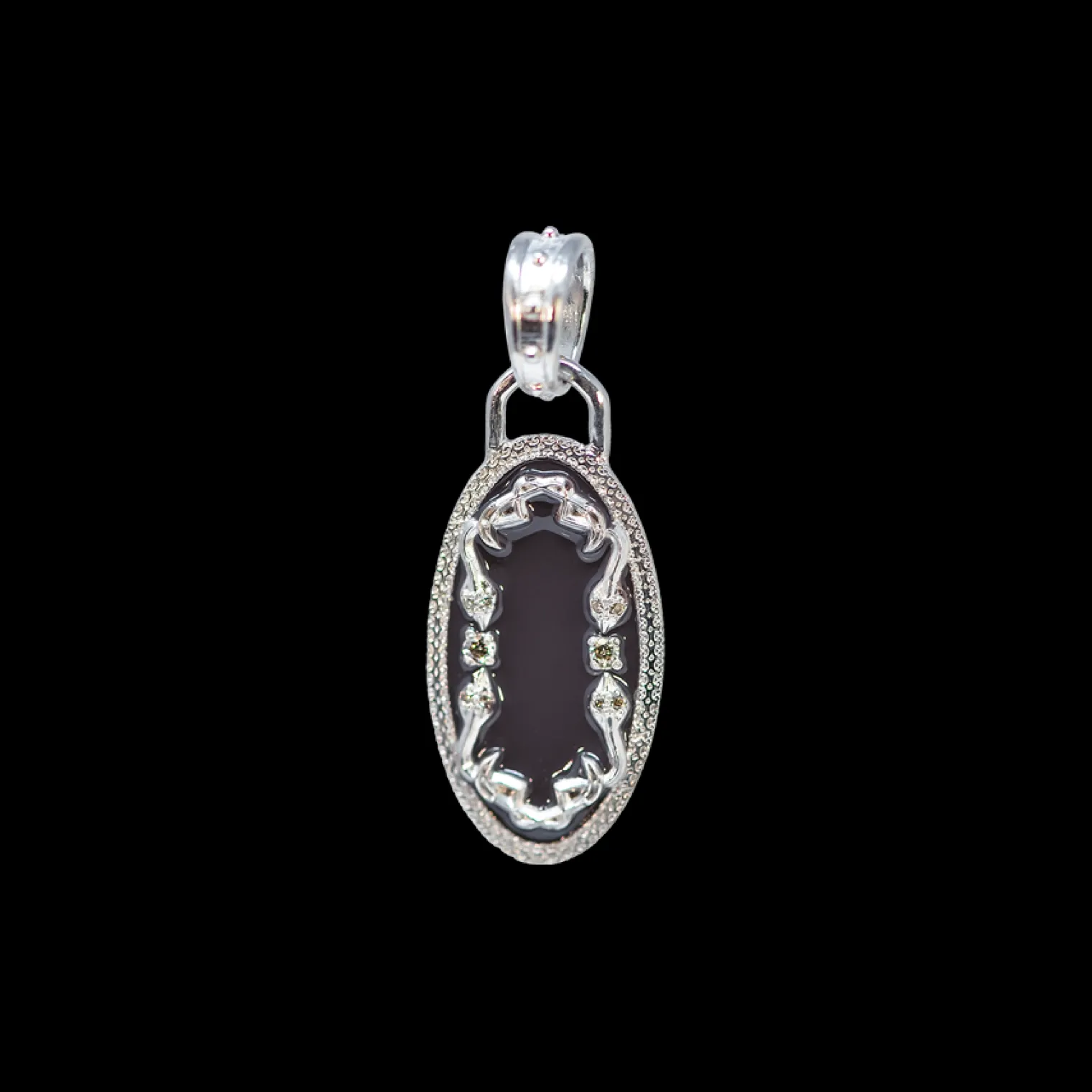 DARK TAUPE ENAMEL OVAL SNAKE ENHANCER