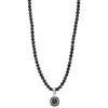 22" DECAGON COIN BLACK GREY RUTILATED QUARTZ BEADS NECKLACE