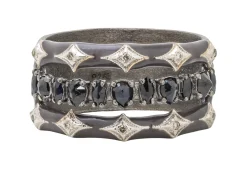 DOUBLE CRIVELLI ENAMEL WITH SAPPHIRE RING
