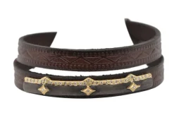 DOUBLE WRAP BROWN LEATHER BRACELET
