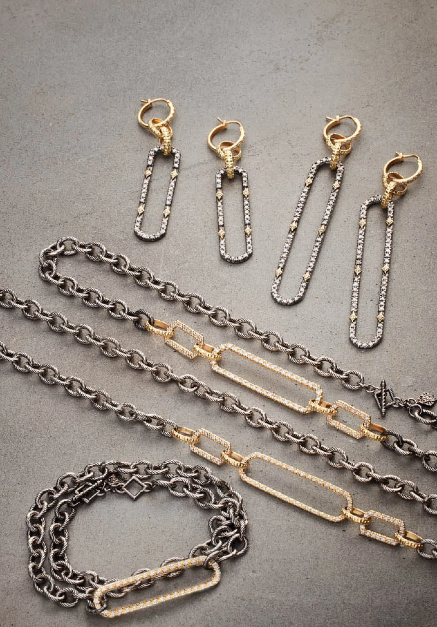 DOUBLE WRAP PAVE PAPERCLIP ID BRACELET