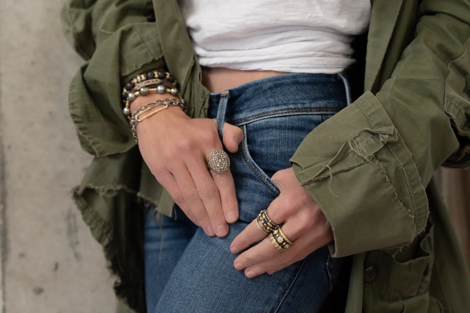 DOUBLE WRAP PAVE PAPERCLIP ID BRACELET