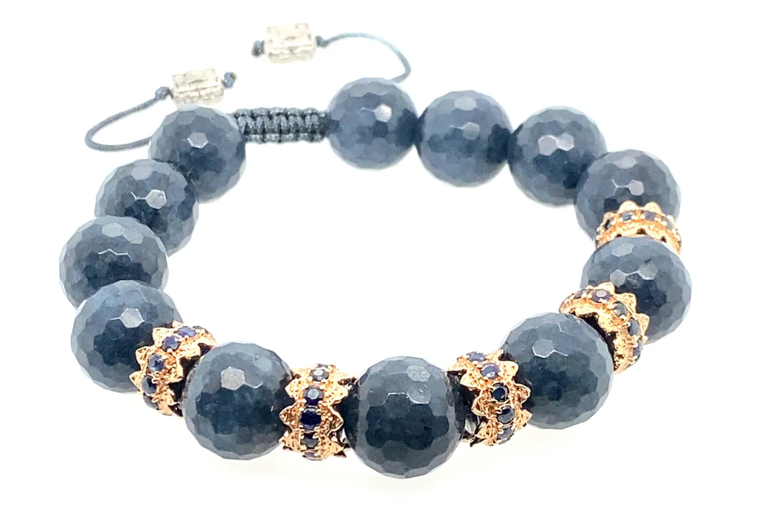 DUMORTIERITE BEADED PULL BRACELET