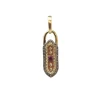 ELONGATED SHIELD DUSTY ROSE ENAMEL PENDANT