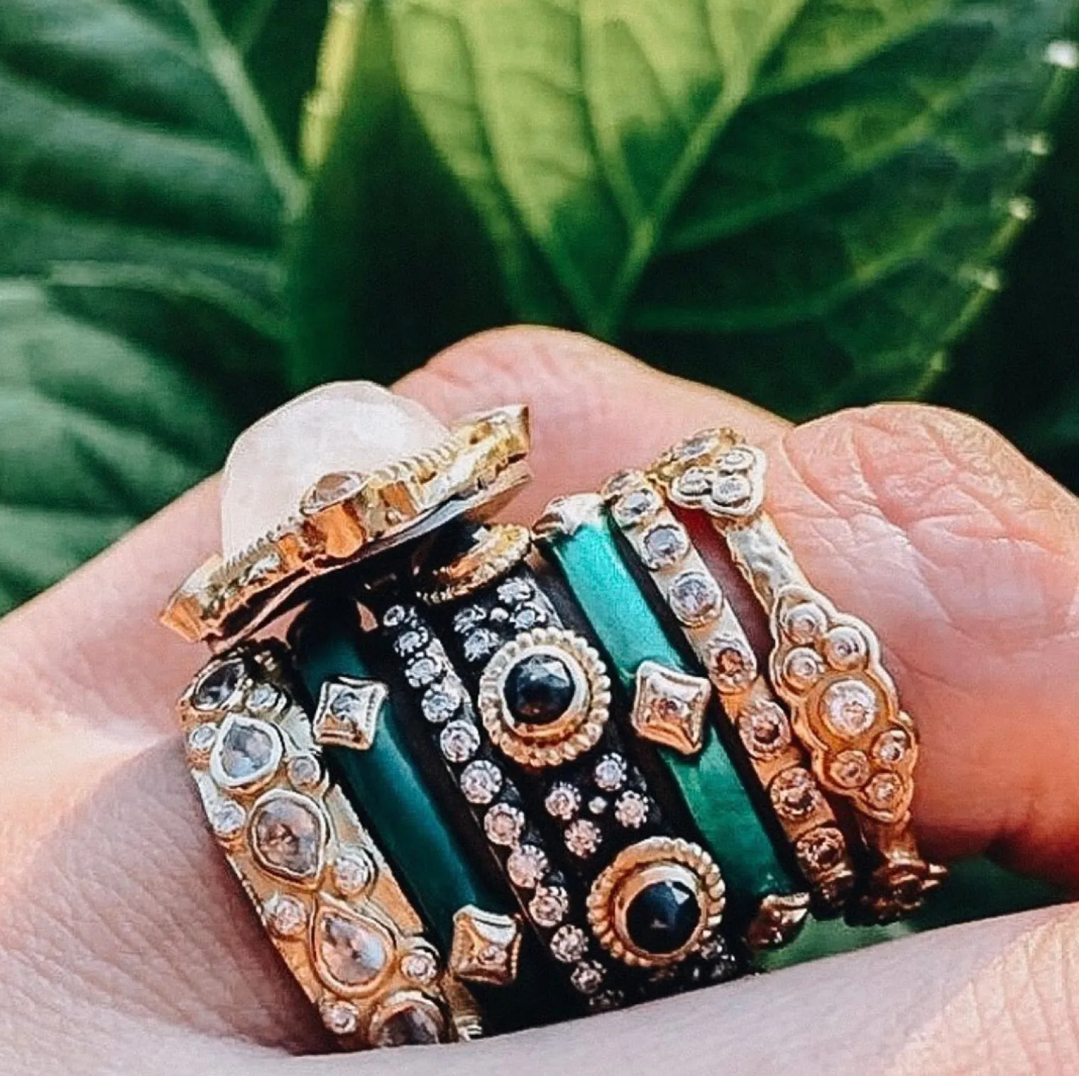 Enamel Crivelli Stack Band Ring