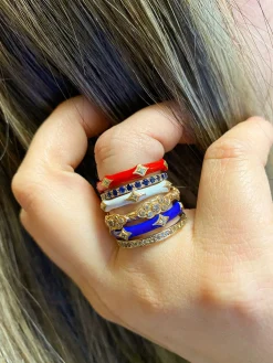 Enamel Crivelli Stack Band Ring