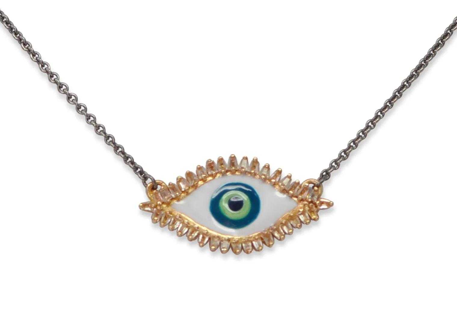 Enamel Evil Eye Pendant Necklace