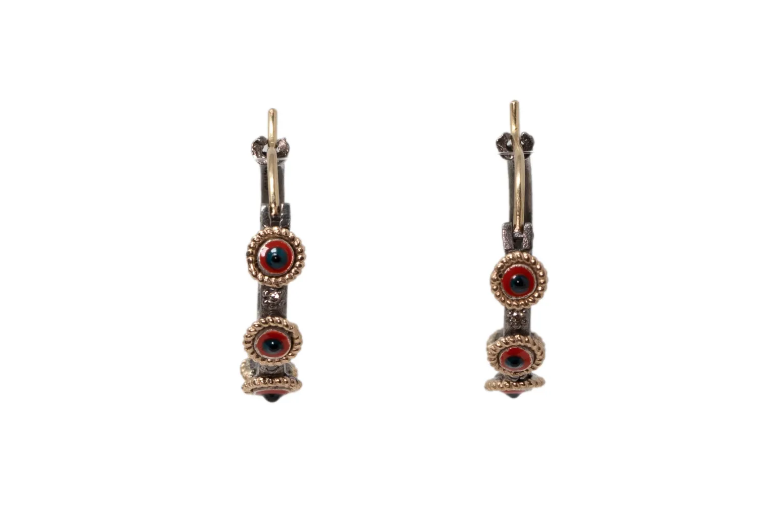 Enamel Evil Eye Stations Hoop Earrings