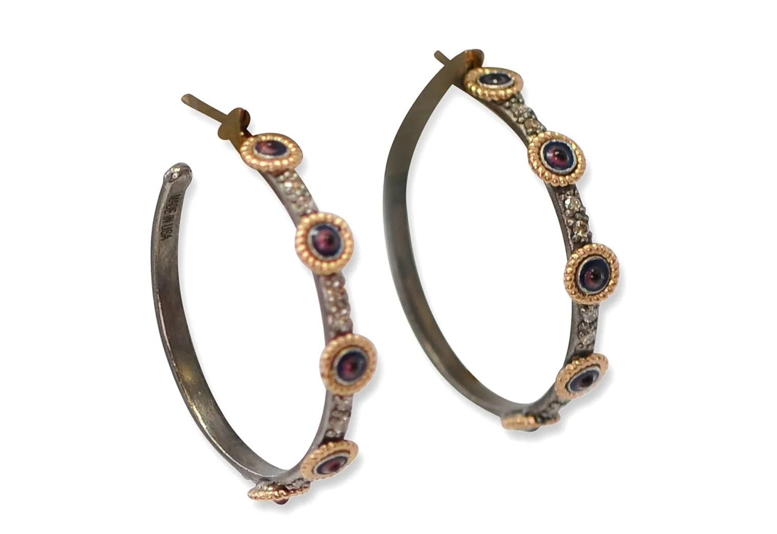 Enamel Evil Eye Stations Hoop Earrings