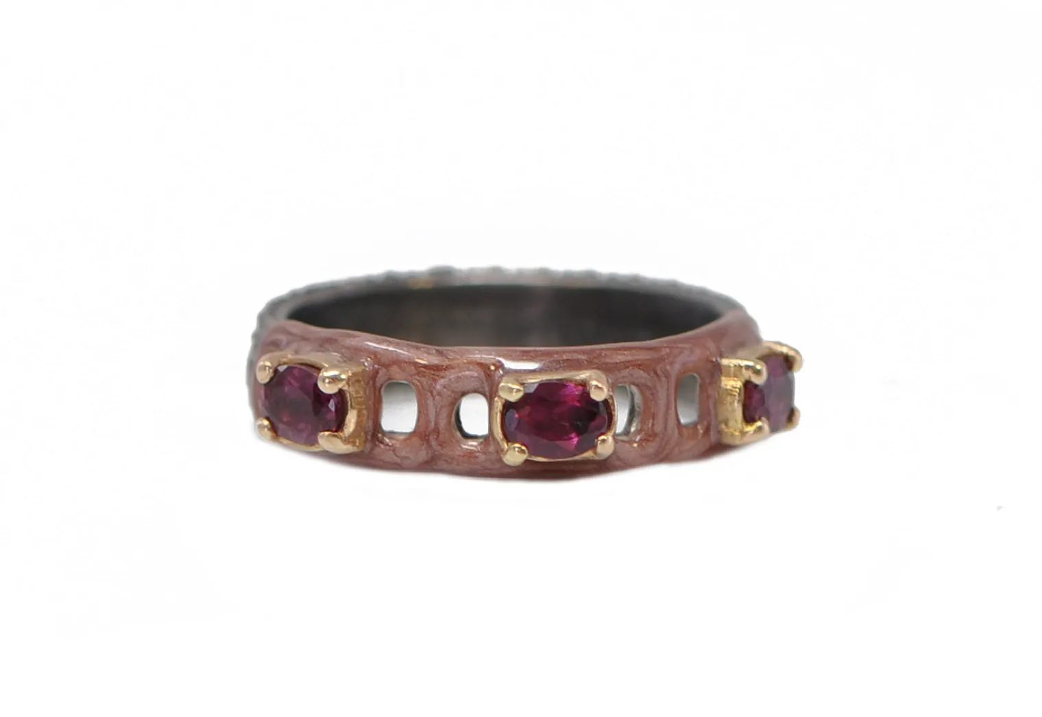 ENAMEL PAPERCLIP STACK RING