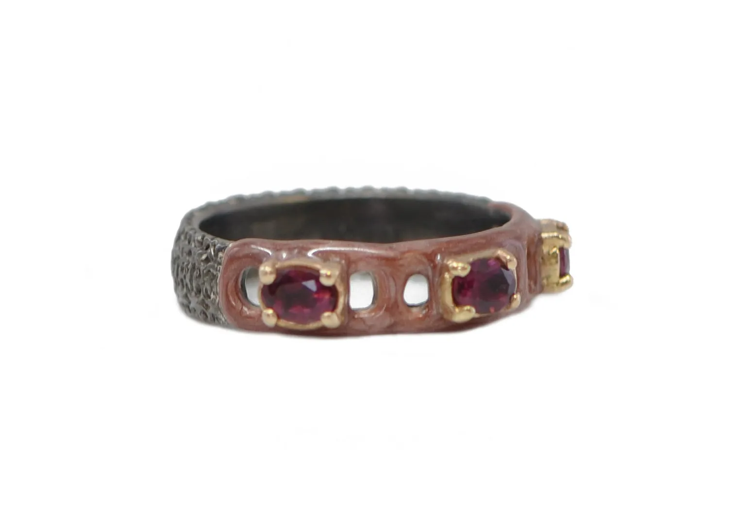 ENAMEL PAPERCLIP STACK RING