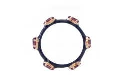 Enamel with Garnet Stations Stack Ring
