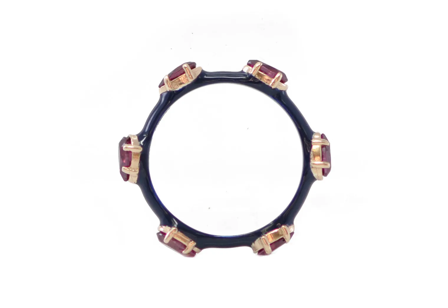 Enamel with Garnet Stations Stack Ring