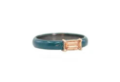 Enamel with Topaz Station Stack Ring