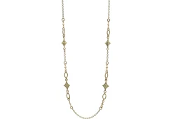 Gold Crivelli Scroll Oval Link Necklace