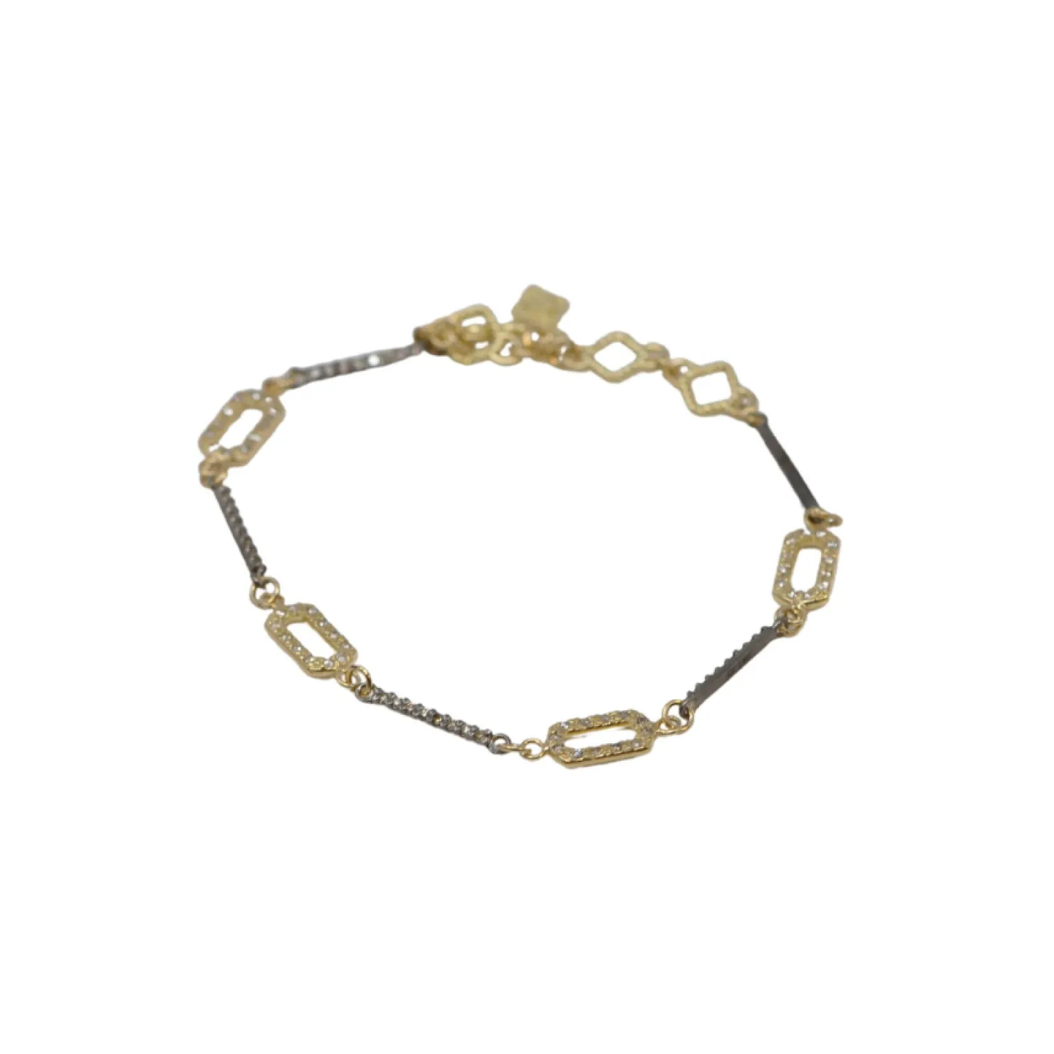 GOLD PAPERCLIP WITH DIAMOND BRACELET