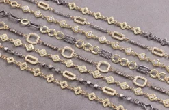 GOLD PAPERCLIP WITH DIAMOND BRACELET
