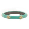 GREEN TURQUOISE ENAMEL STACK BAND RING