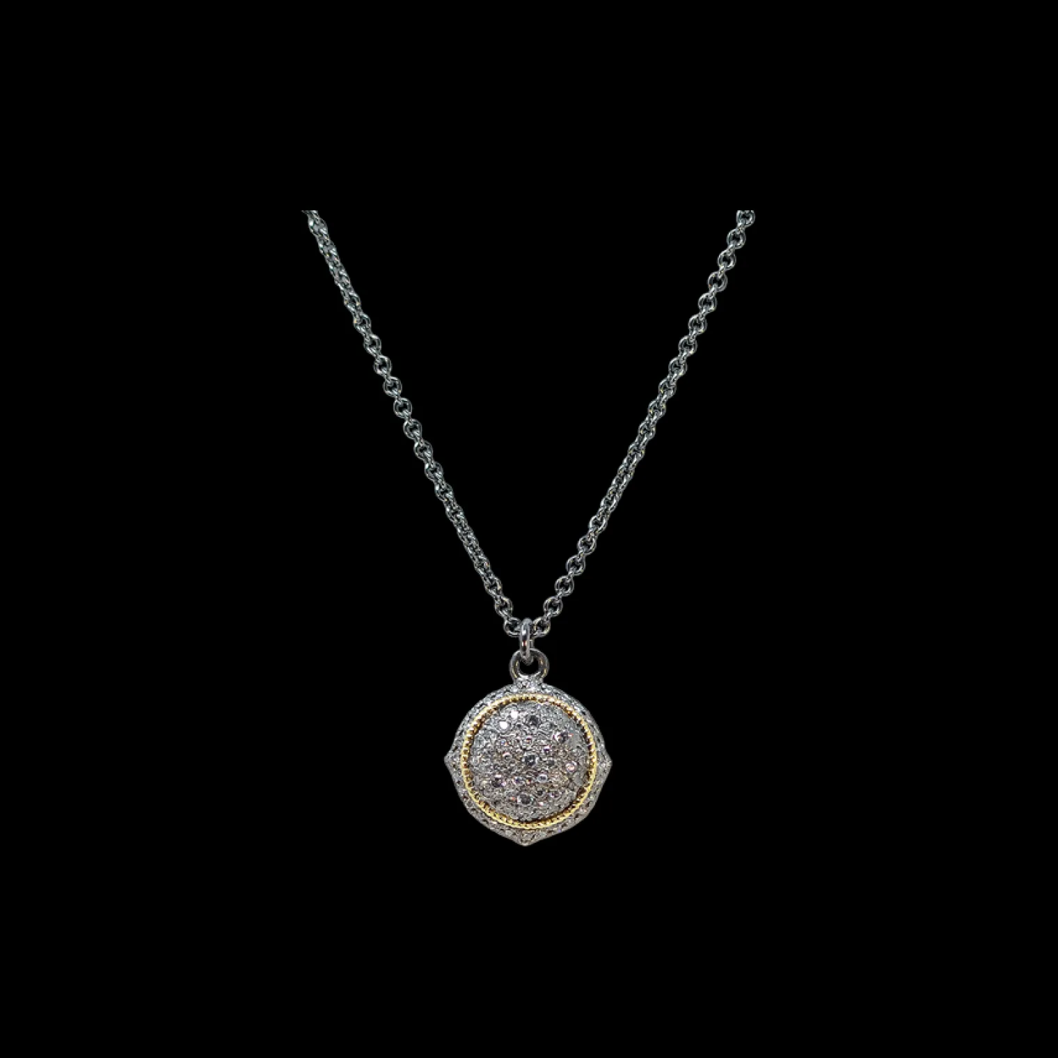 GREY AND WHITE DIAMOND DROP NECKLACE