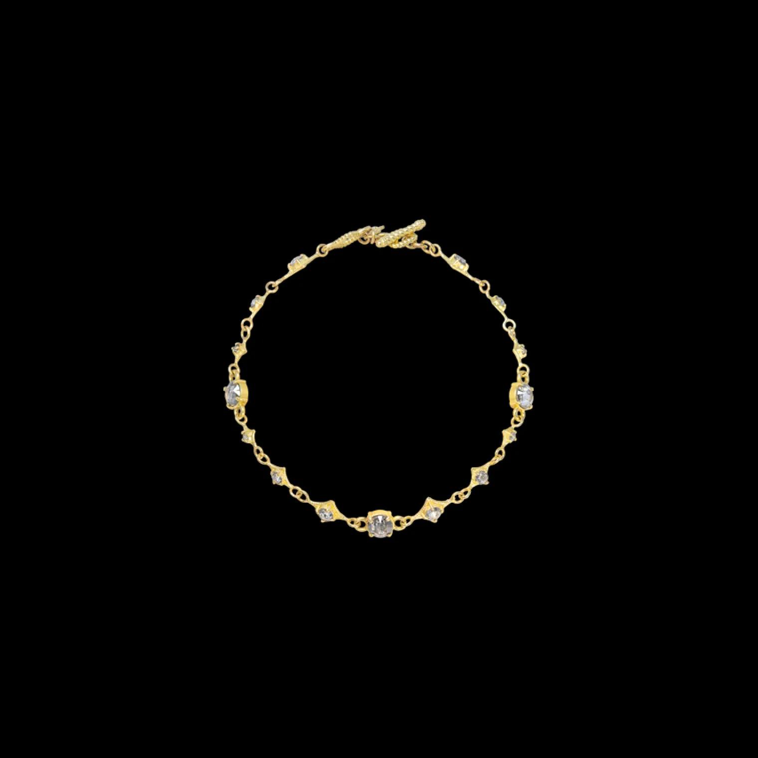 GREY DIAMOND SCROLL LINK BRACELET
