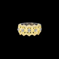GREY DIAMOND SCROLL STATEMENT RING