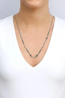 18" GREY STAR WITH MORGANITE NECKLACE