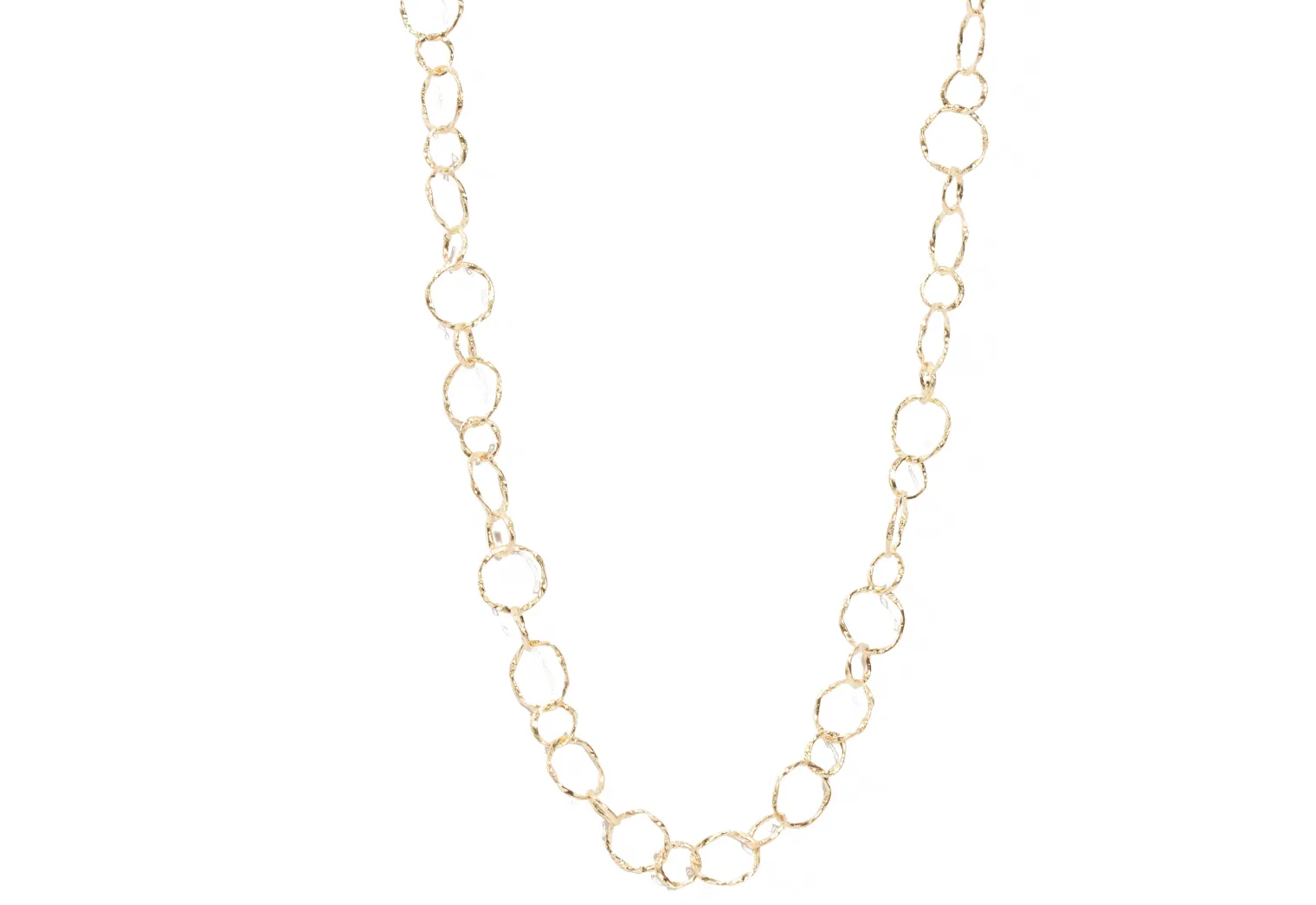 Hammered Round Link Necklace