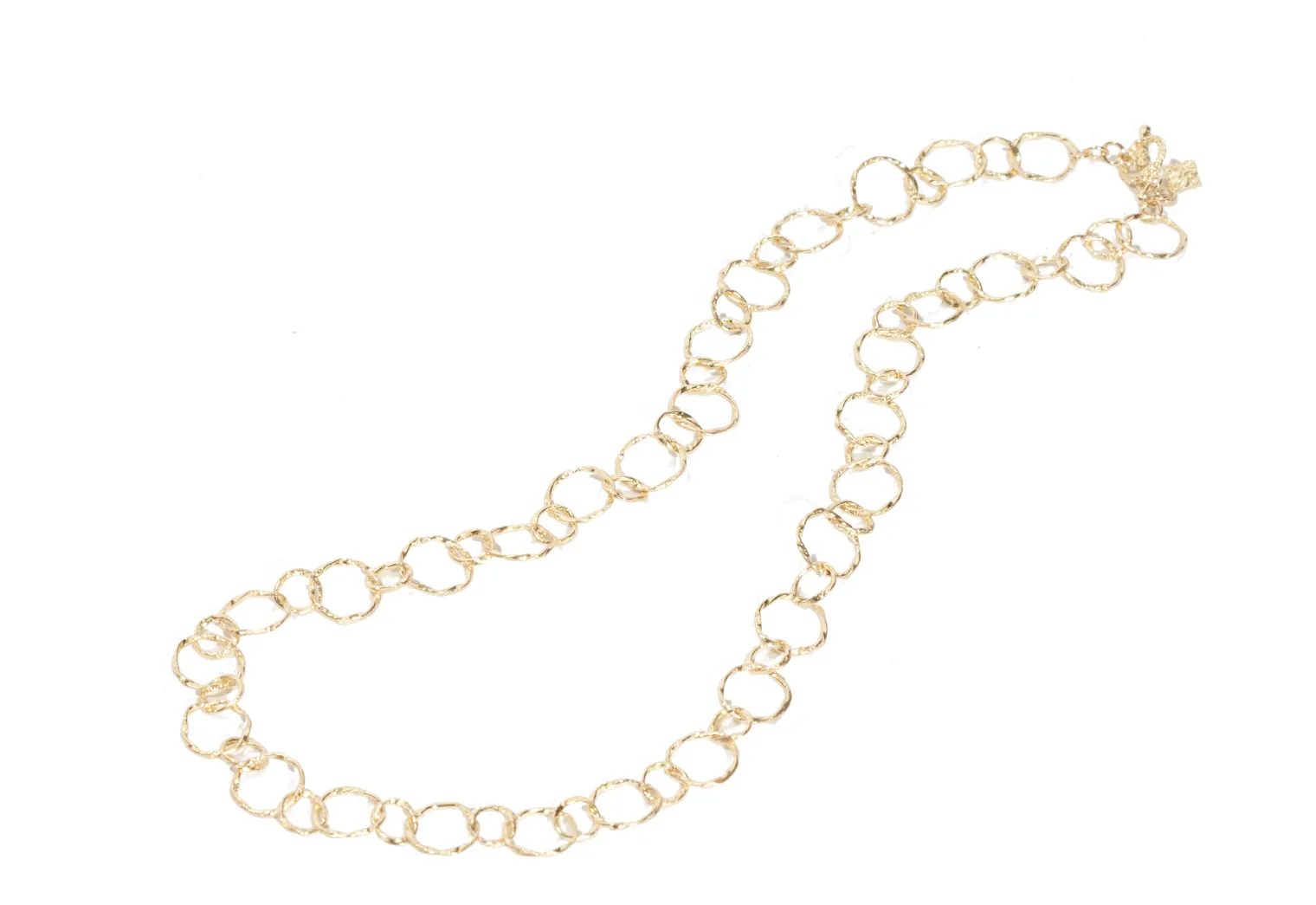 Hammered Round Link Necklace