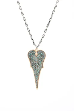 Heart Necklace with Champagne Diamonds and Grandidierite