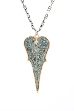 Heart Necklace with Champagne Diamonds and Grandidierite