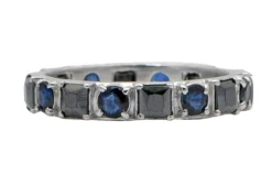 Hematite and Sapphire Stack Ring