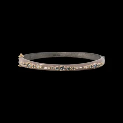 LIGHT MAUVE ENAMEL CRIVELLI GREY SPINEL HUGGIE BRACELET