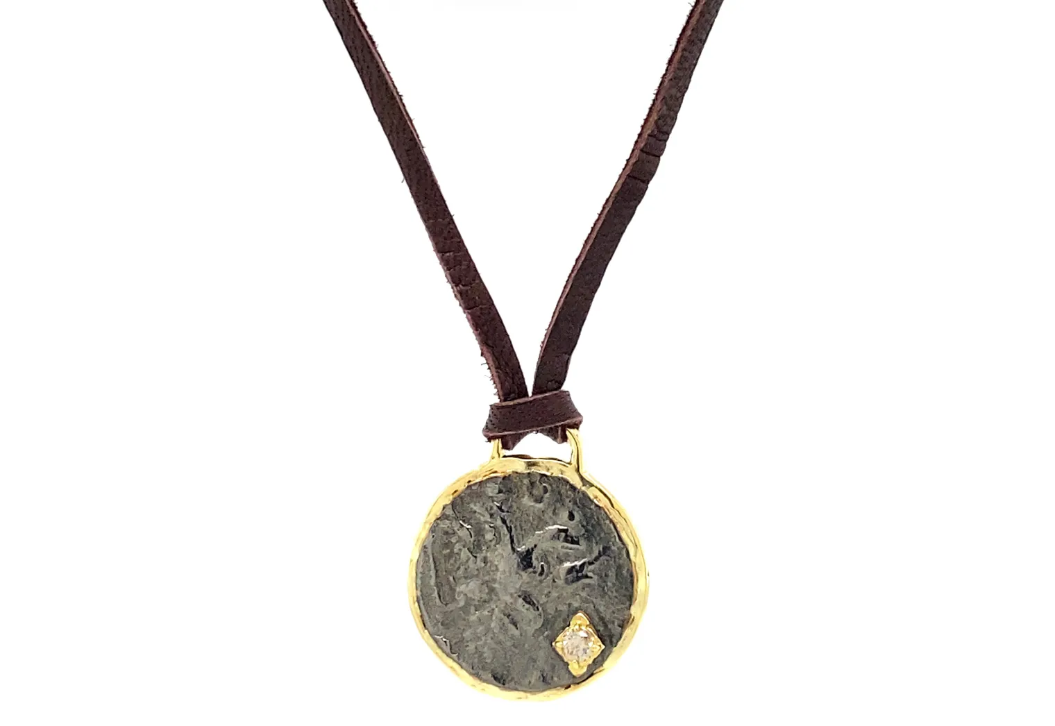 Lion Medallion Leather Necklace