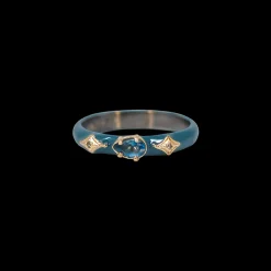 LONDON BLUE TOPAZ TRUE TEAL ENAMEL STACK