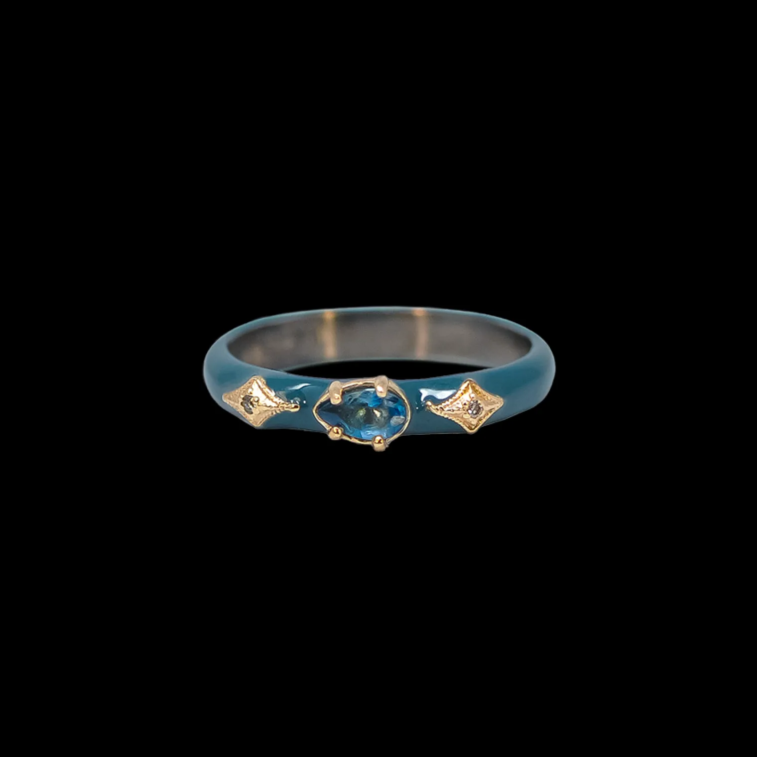 LONDON BLUE TOPAZ TRUE TEAL ENAMEL STACK