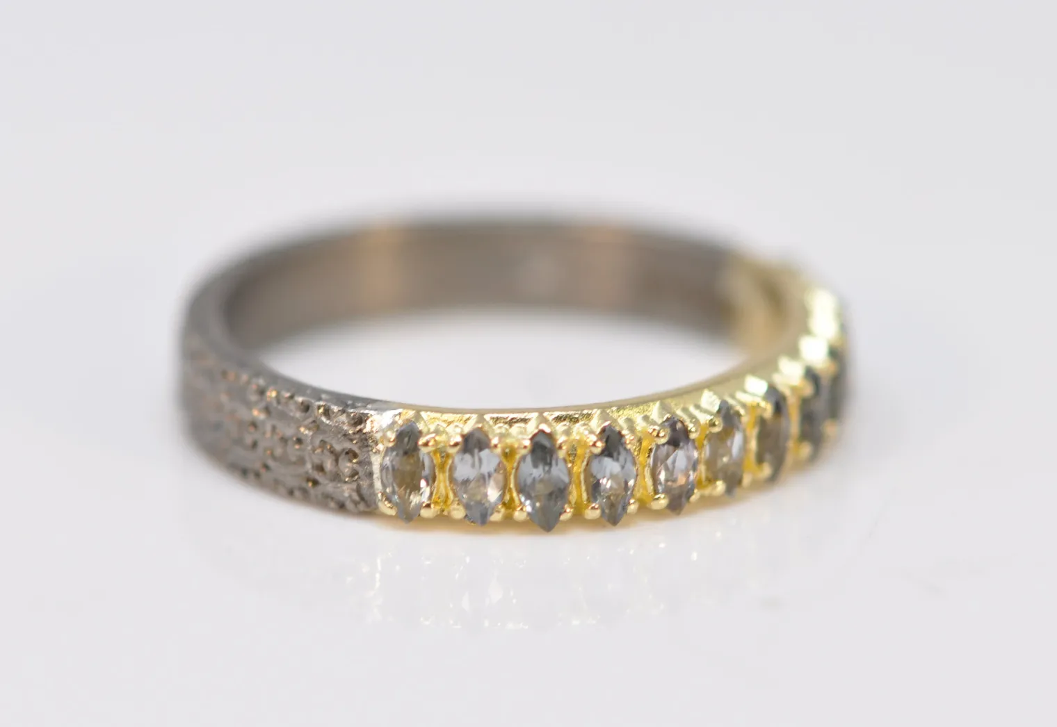 MARQUISE BLUE GREEN SPINEL STACK BAND