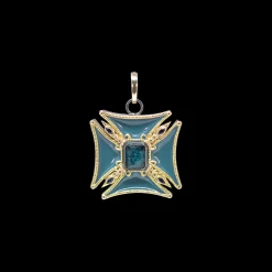 MEDIEVAL DARK TEAL ENAMEL SQUARE ENHANCER