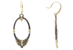 MEDIUM ELONGATED POINTED OVAL DROP EARRINGS