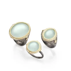 MILKY AQUAMARINE PAVE COCKTAIL RING